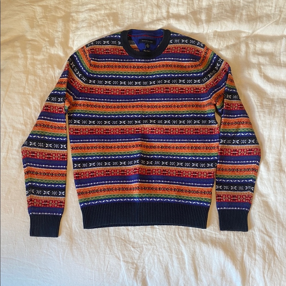 Tommy Hilfiger Multicolor Striped Fair Isle Crewneck Sweater